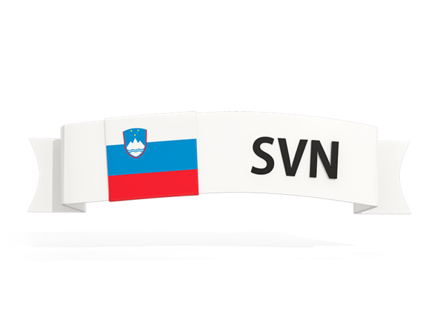 Flag on banner. Download flag icon of Slovenia at PNG format