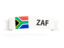 South Africa. Flag on banner. Download icon.