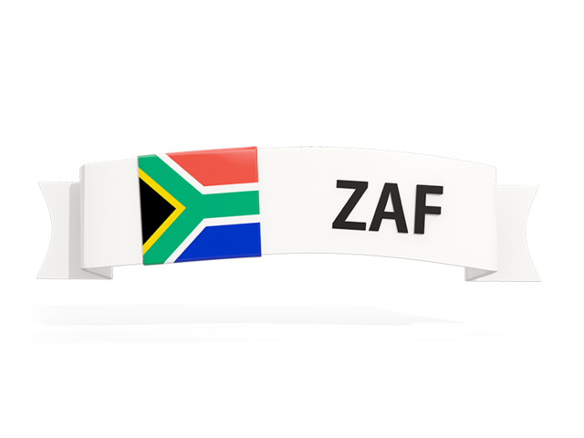 Flag on banner. Download flag icon of South Africa at PNG format
