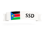 Южный Судан. Флаг на баннере. Скачать иллюстрацию.