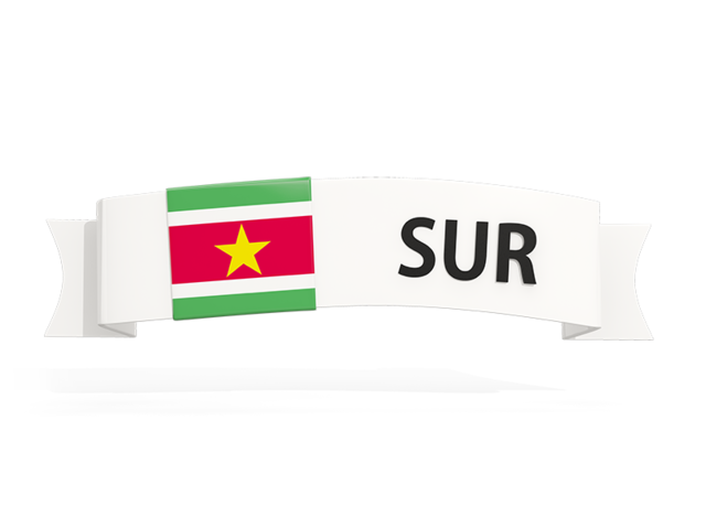 Flag on banner. Download flag icon of Suriname at PNG format