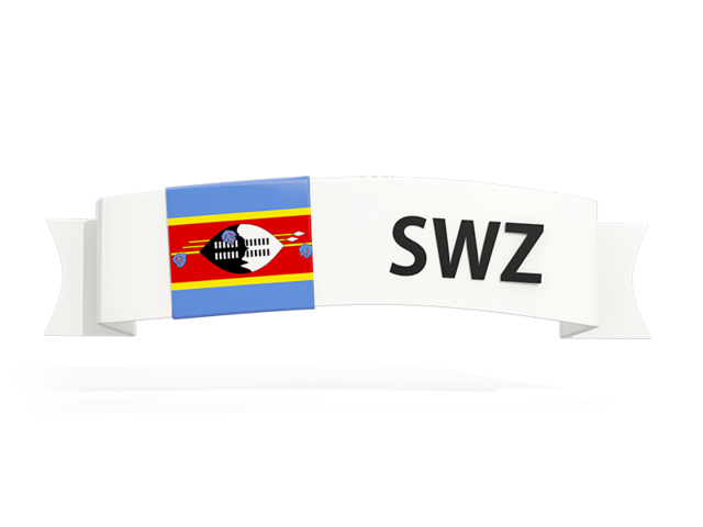 Flag on banner. Download flag icon of Swaziland at PNG format