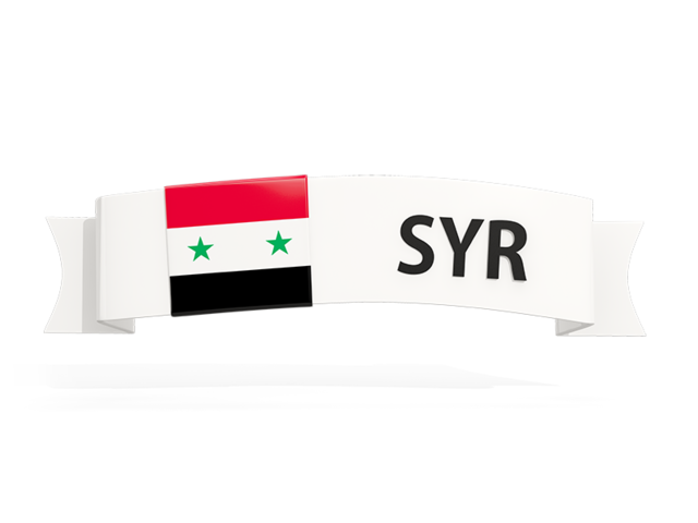 Flag on banner. Download flag icon of Syria at PNG format