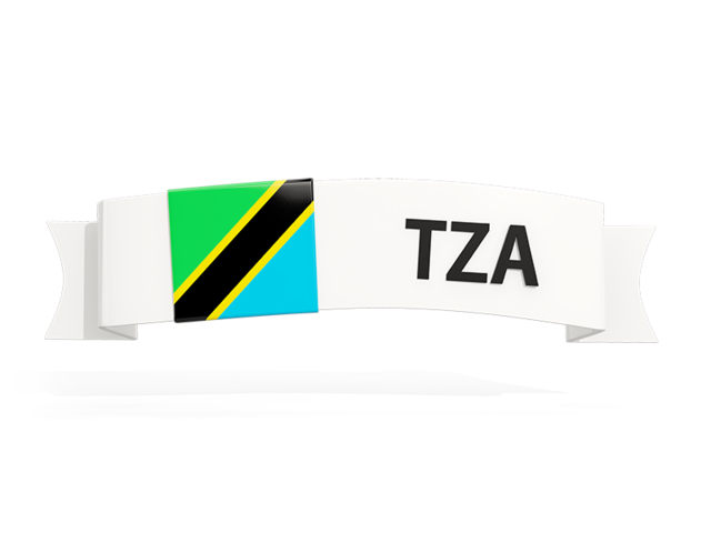 Flag on banner. Download flag icon of Tanzania at PNG format