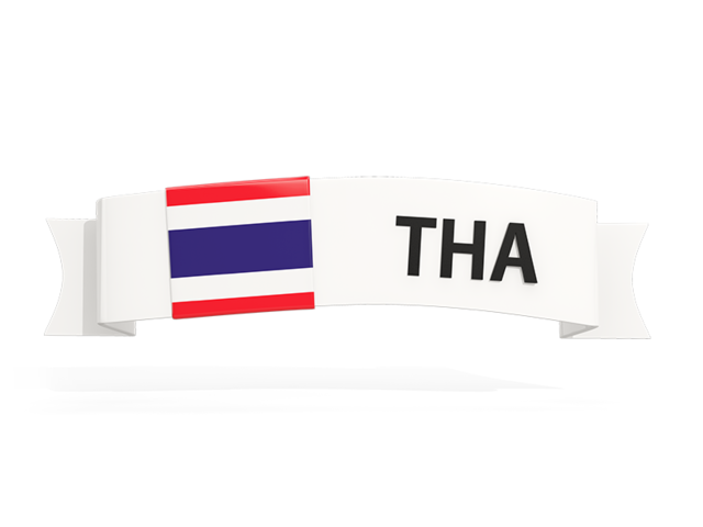 Flag on banner. Download flag icon of Thailand at PNG format