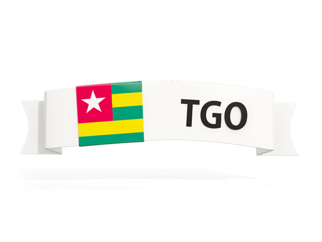 Flag on banner. Download flag icon of Togo at PNG format