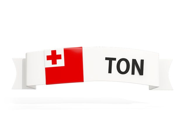 Flag on banner. Download flag icon of Tonga at PNG format