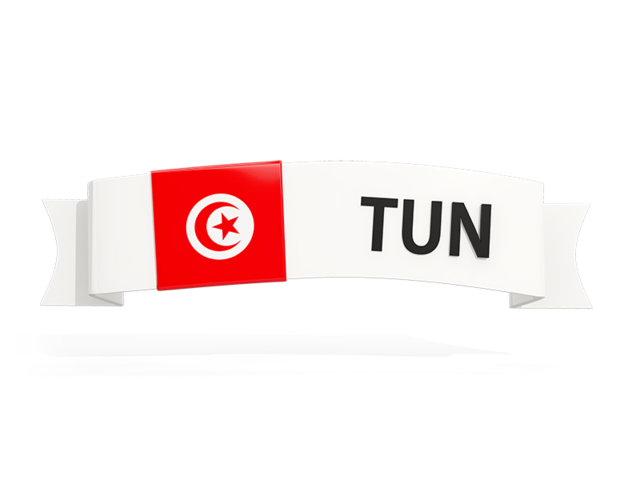 Flag on banner. Download flag icon of Tunisia at PNG format