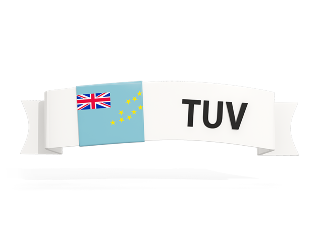 Flag on banner. Download flag icon of Tuvalu at PNG format