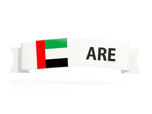 Flag on banner. Download flag icon of United Arab Emirates at PNG format