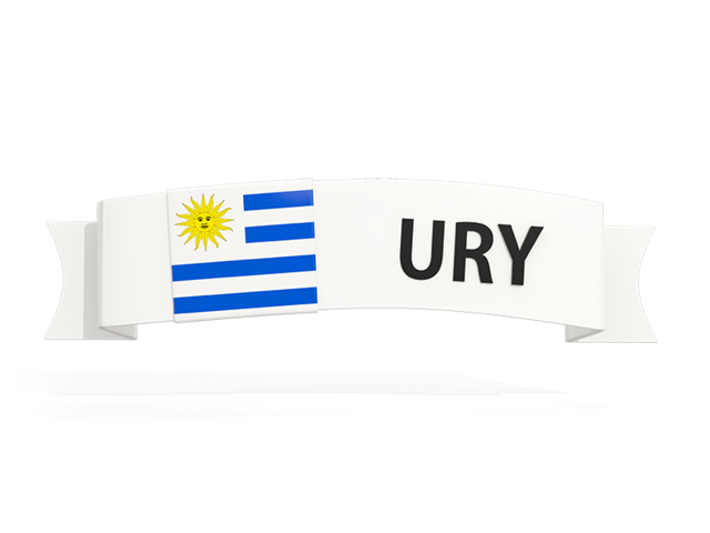 Flag on banner. Download flag icon of Uruguay at PNG format
