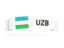 Uzbekistan. Flag on banner. Download icon.