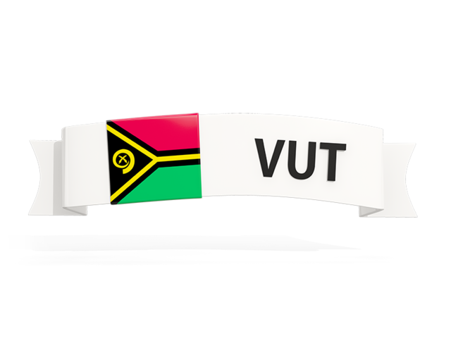 Flag on banner. Download flag icon of Vanuatu at PNG format