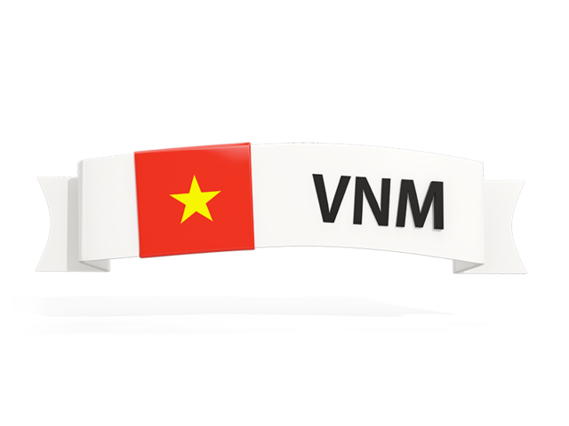 Flag on banner. Download flag icon of Vietnam at PNG format