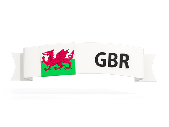 Flag on banner. Download flag icon of Wales at PNG format