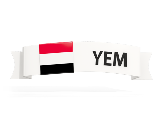 Flag on banner. Download flag icon of Yemen at PNG format
