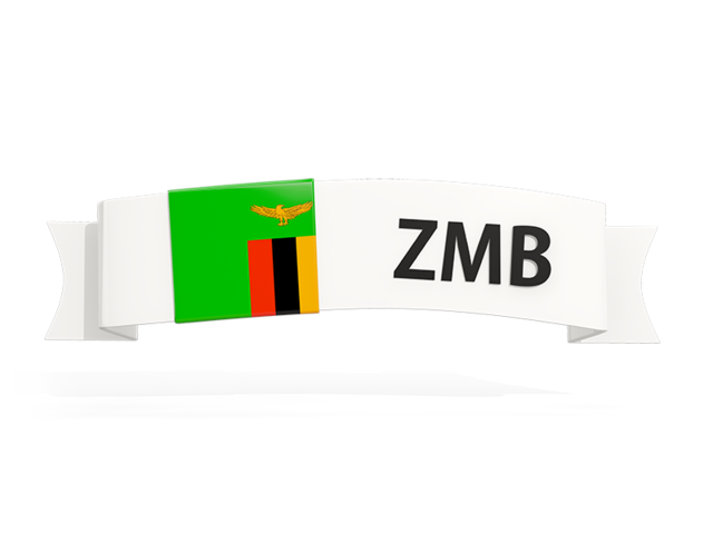 Flag on banner. Download flag icon of Zambia at PNG format