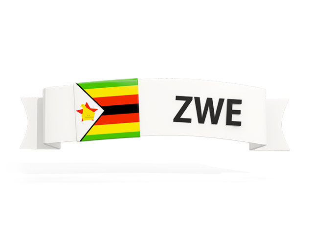 Flag on banner. Download flag icon of Zimbabwe at PNG format