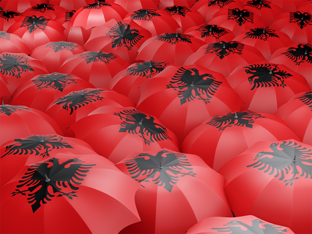 Флаг на зонтиках. Скачать флаг. Албания
