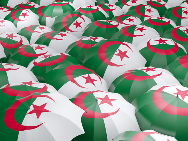 Flag on umbrellas. Download flag icon of Algeria at PNG format