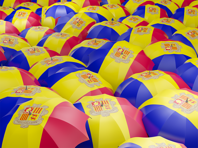 Flag on umbrellas. Download flag icon of Andorra at PNG format