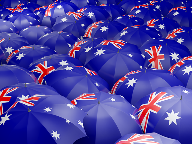 Flag on umbrellas. Download flag icon of Australia at PNG format