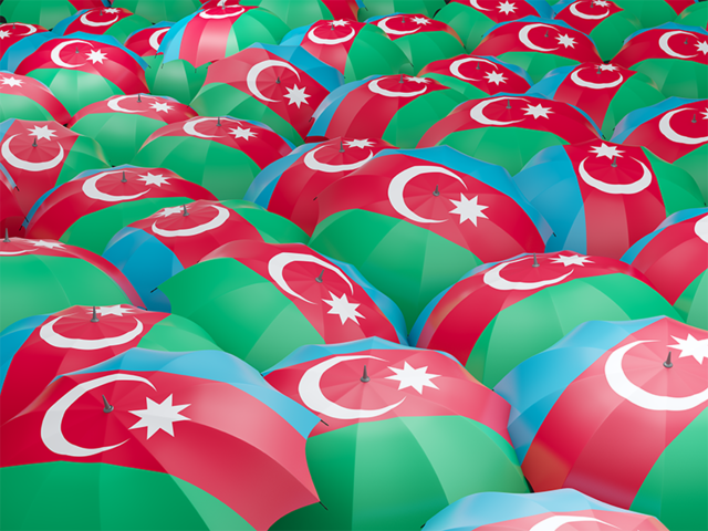 Флаг на зонтиках. Скачать флаг. Азербайджан