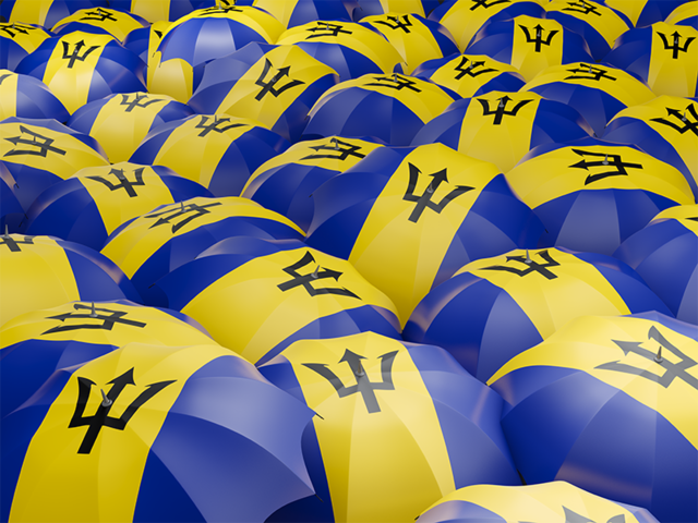 Flag on umbrellas. Download flag icon of Barbados at PNG format