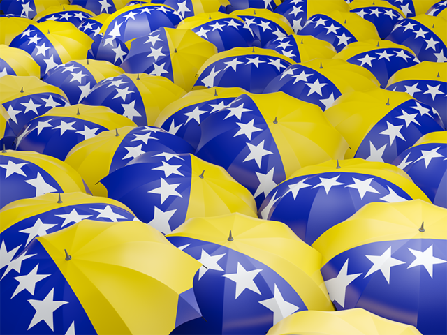 Флаг на зонтиках. Скачать флаг. Босния и Герцеговина