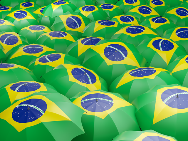 Флаг на зонтиках. Скачать флаг. Бразилия