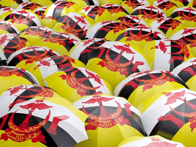 Flag on umbrellas. Download flag icon of Brunei at PNG format