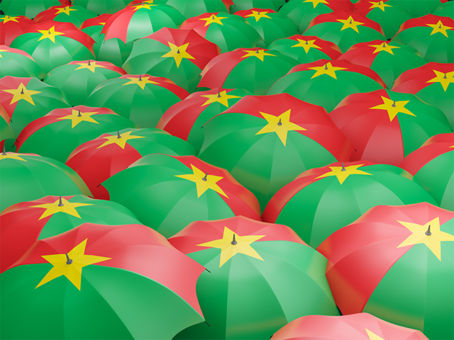 Флаг на зонтиках. Скачать флаг. Буркина Фасо