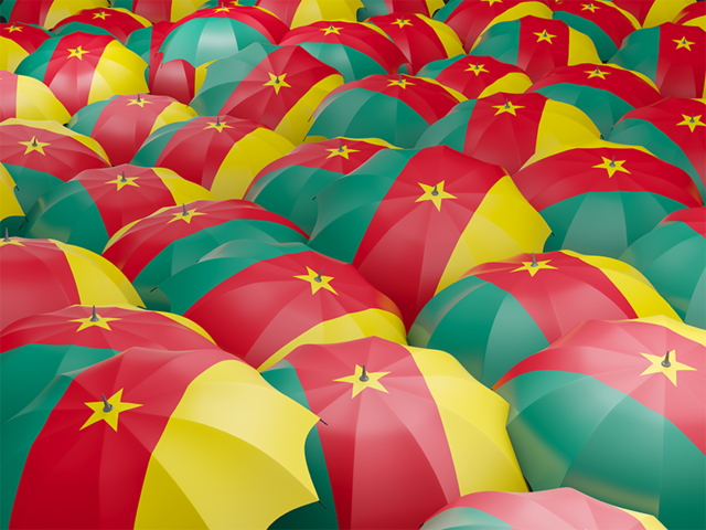 Flag on umbrellas. Download flag icon of Cameroon at PNG format