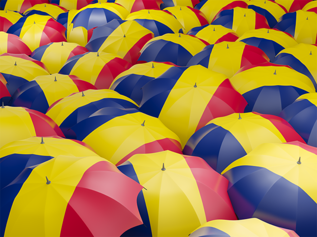 Flag on umbrellas. Download flag icon of Chad at PNG format