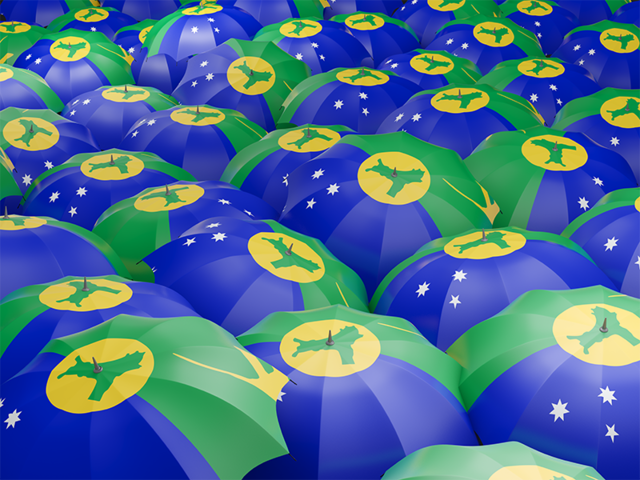 Flag on umbrellas. Download flag icon of Christmas Island at PNG format