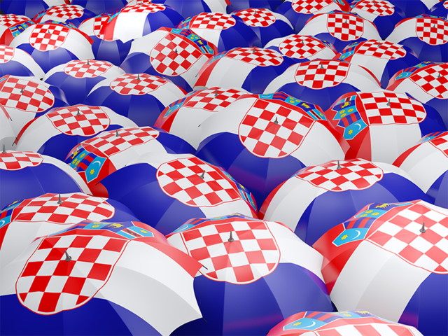 Флаг на зонтиках. Скачать флаг. Хорватия