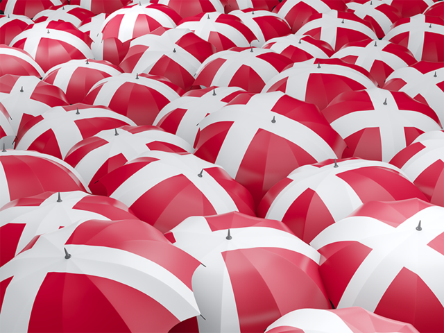 Flag on umbrellas. Download flag icon of Denmark at PNG format