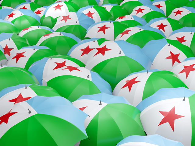Flag on umbrellas. Download flag icon of Djibouti at PNG format