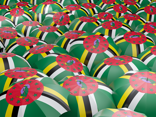 Flag on umbrellas. Download flag icon of Dominica at PNG format