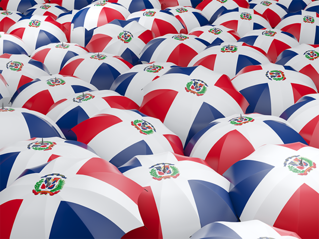 Флаг на зонтиках. Скачать флаг. Доминиканская Республика