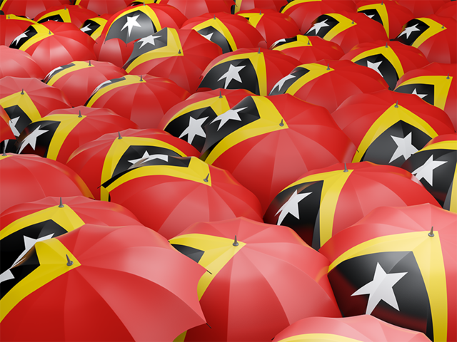 Флаг на зонтиках. Скачать флаг. Восточный Тимор
