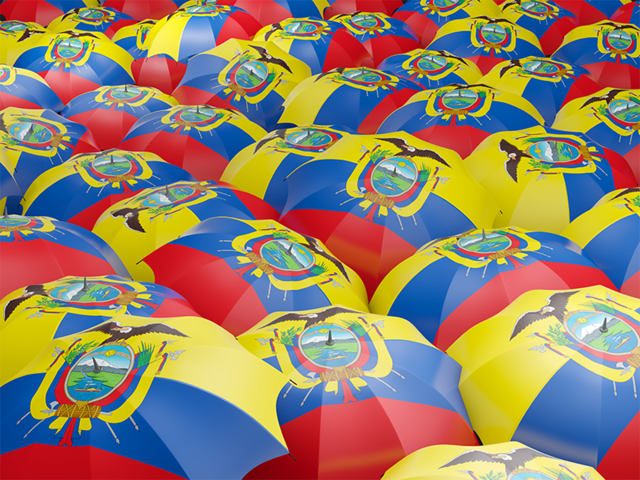 Флаг на зонтиках. Скачать флаг. Эквадор
