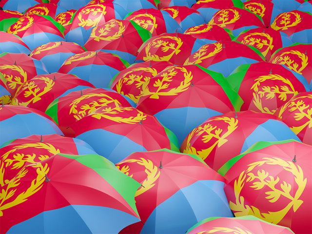 Флаг на зонтиках. Скачать флаг. Эритрея