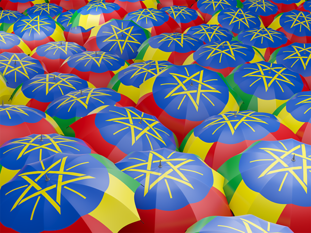 Flag on umbrellas. Download flag icon of Ethiopia at PNG format