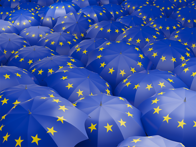 Flag on umbrellas. Download flag icon of European Union at PNG format