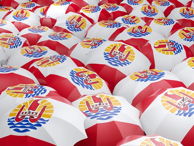 Flag on umbrellas. Download flag icon of French Polynesia at PNG format