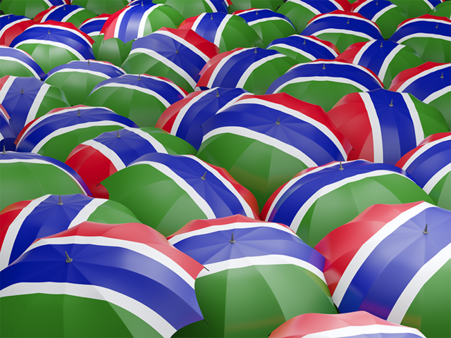 Flag on umbrellas. Download flag icon of Gambia at PNG format