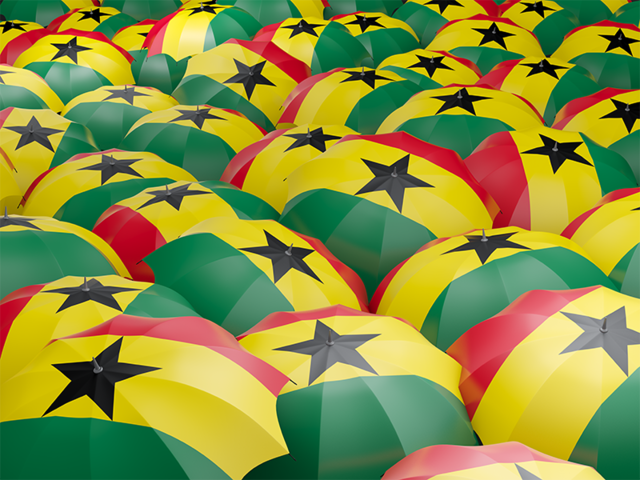 Flag on umbrellas. Download flag icon of Ghana at PNG format