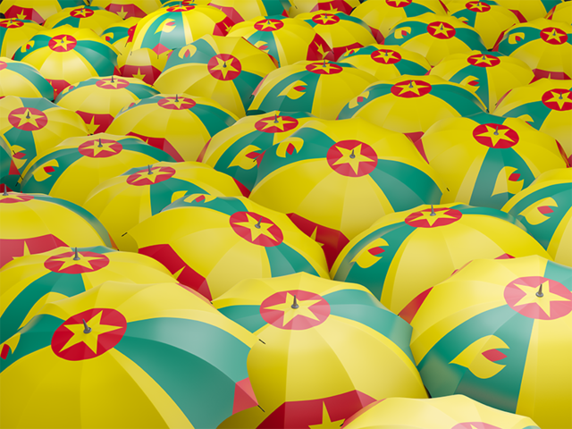 Flag on umbrellas. Download flag icon of Grenada at PNG format