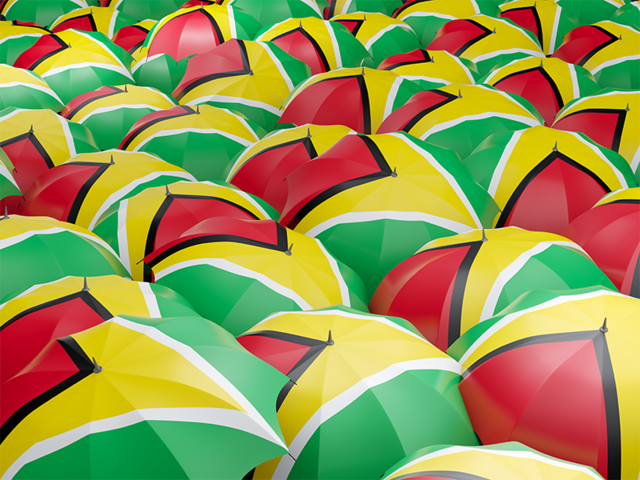 Flag on umbrellas. Download flag icon of Guyana at PNG format